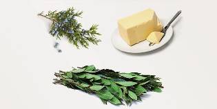 Juniper, bay leaf and butter make ointment